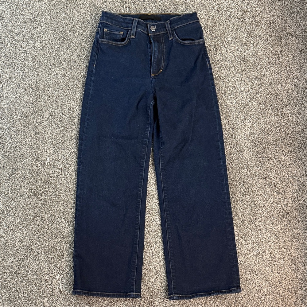 Joe’s Women’s The Blake High Rise Wide Leg Crop Jeans Blue Cotton Size 25 Dark